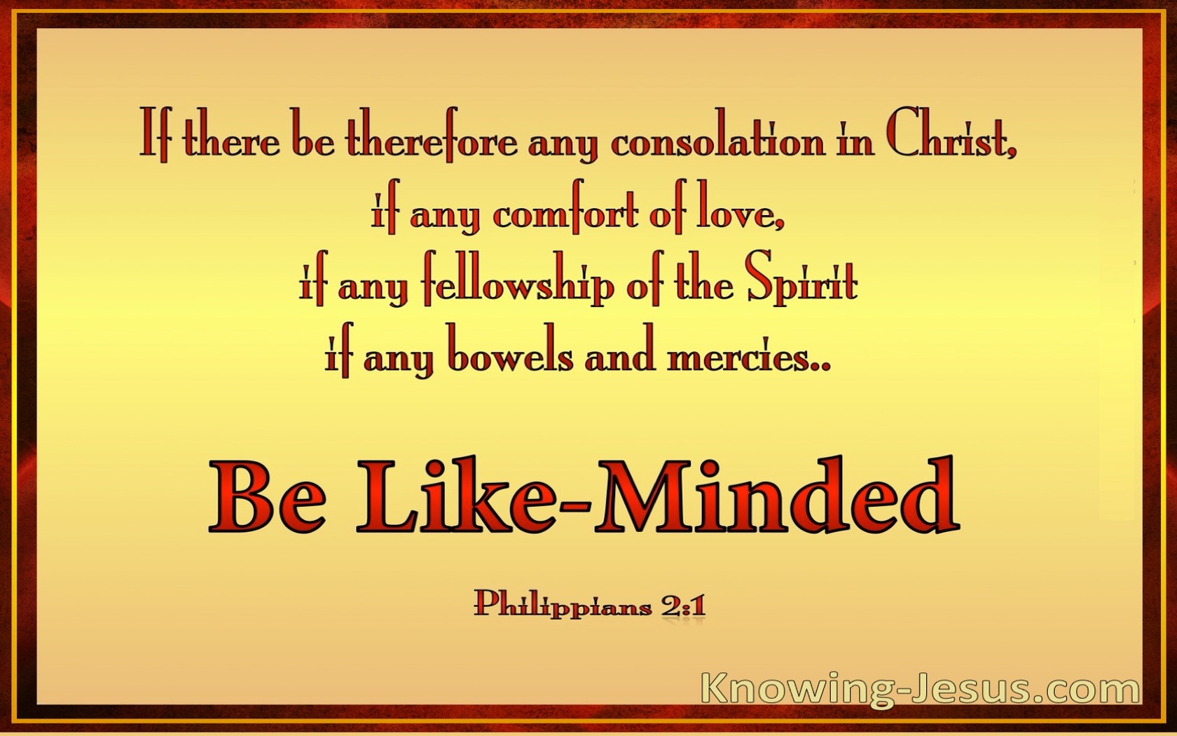 Philippians 2:1 Be Likeminded (gold)
